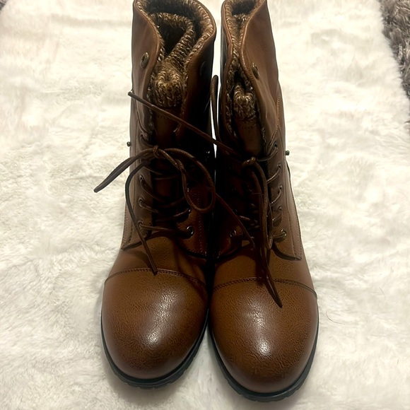 Jessica Cline Cognac Combat Boots - Picture 4 of 4